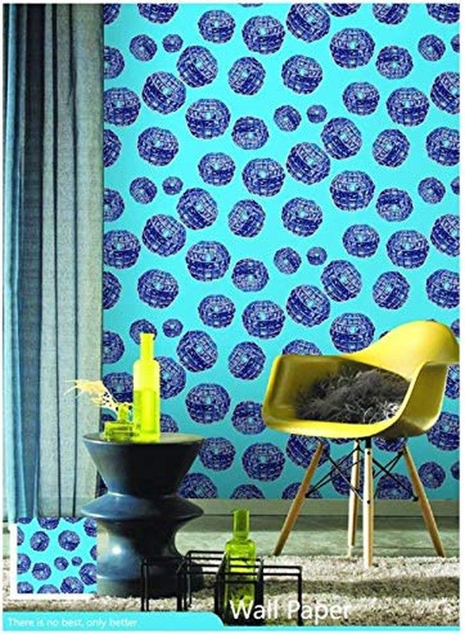 Eurotex PVC Non Adhesive Wallpaper for Living Room, Bedroom, Kitchen, Home, Office Wall Decor (57sqft/Per roll) (Blue) - Image 3